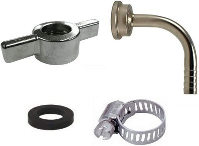 Bev Rite CPCCM198SS Connector Kit For Beer Line With Wing Nut and Elbow Tailpiece, Stainless Steel Contact (304 Grade) - Image 1